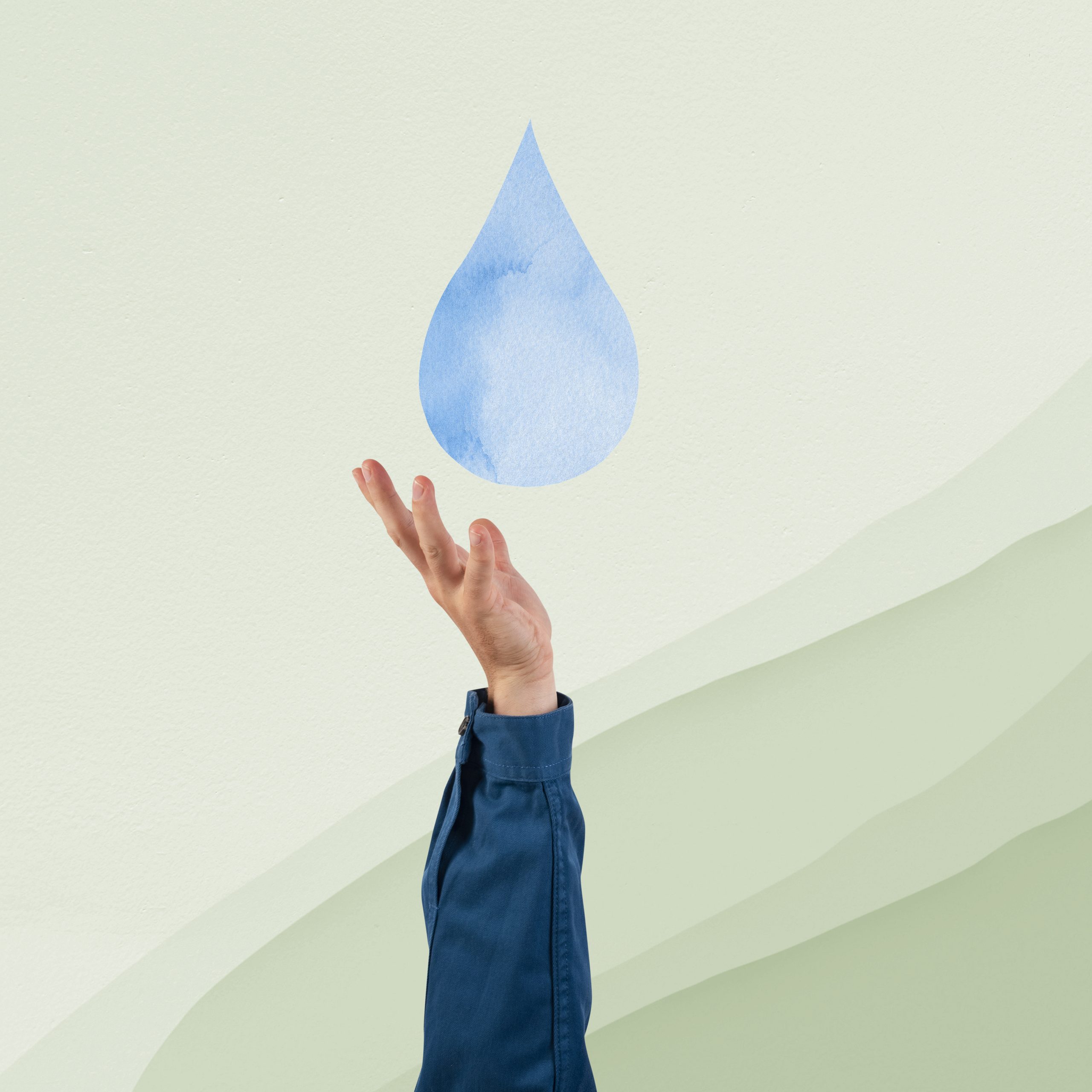 Hand presenting water conservation environment remix